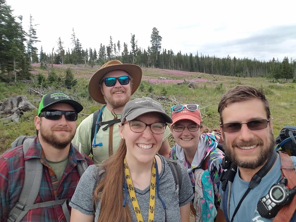 Geology students posing for a small group photo