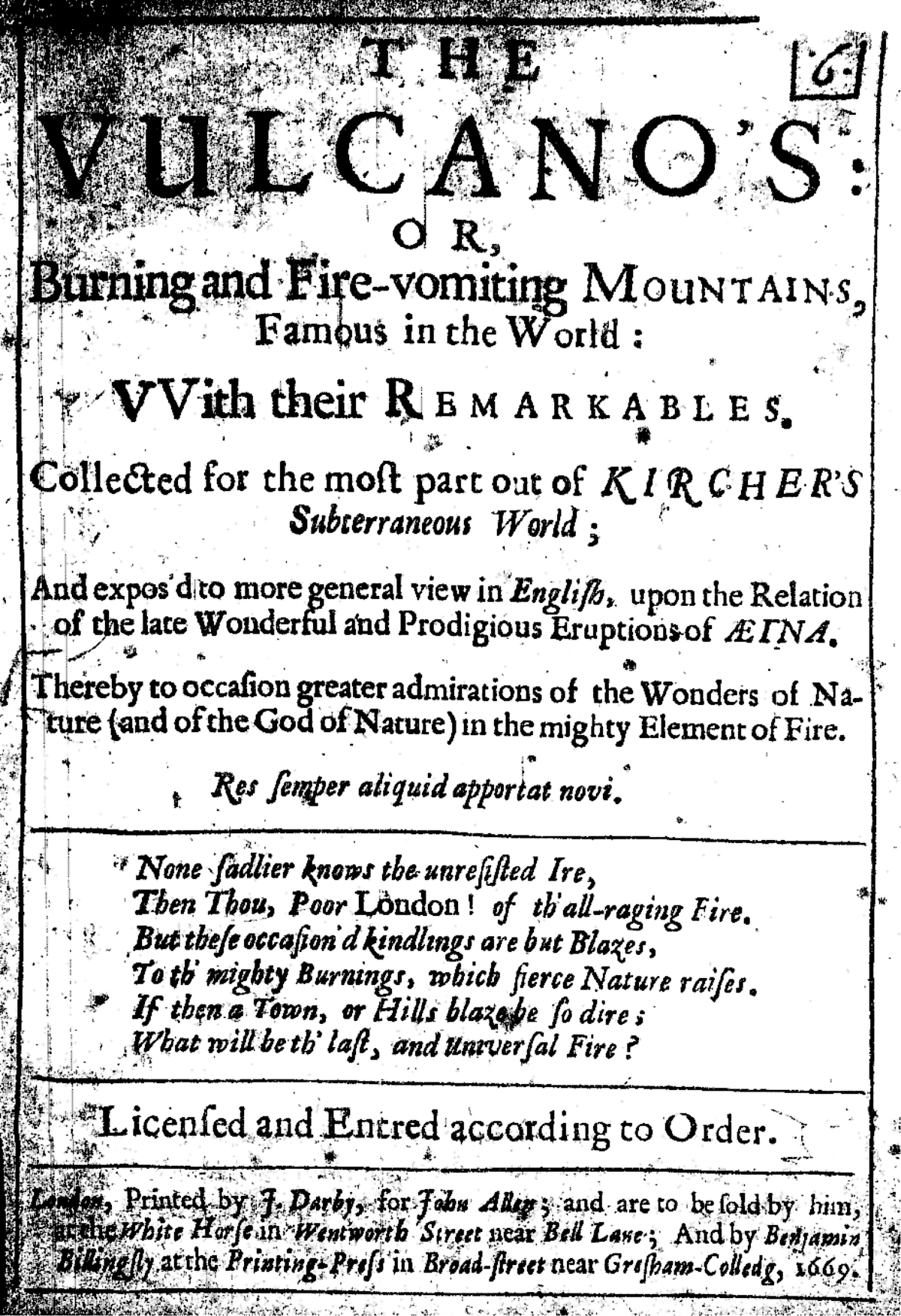 The Vulcano's vintage first page image. 