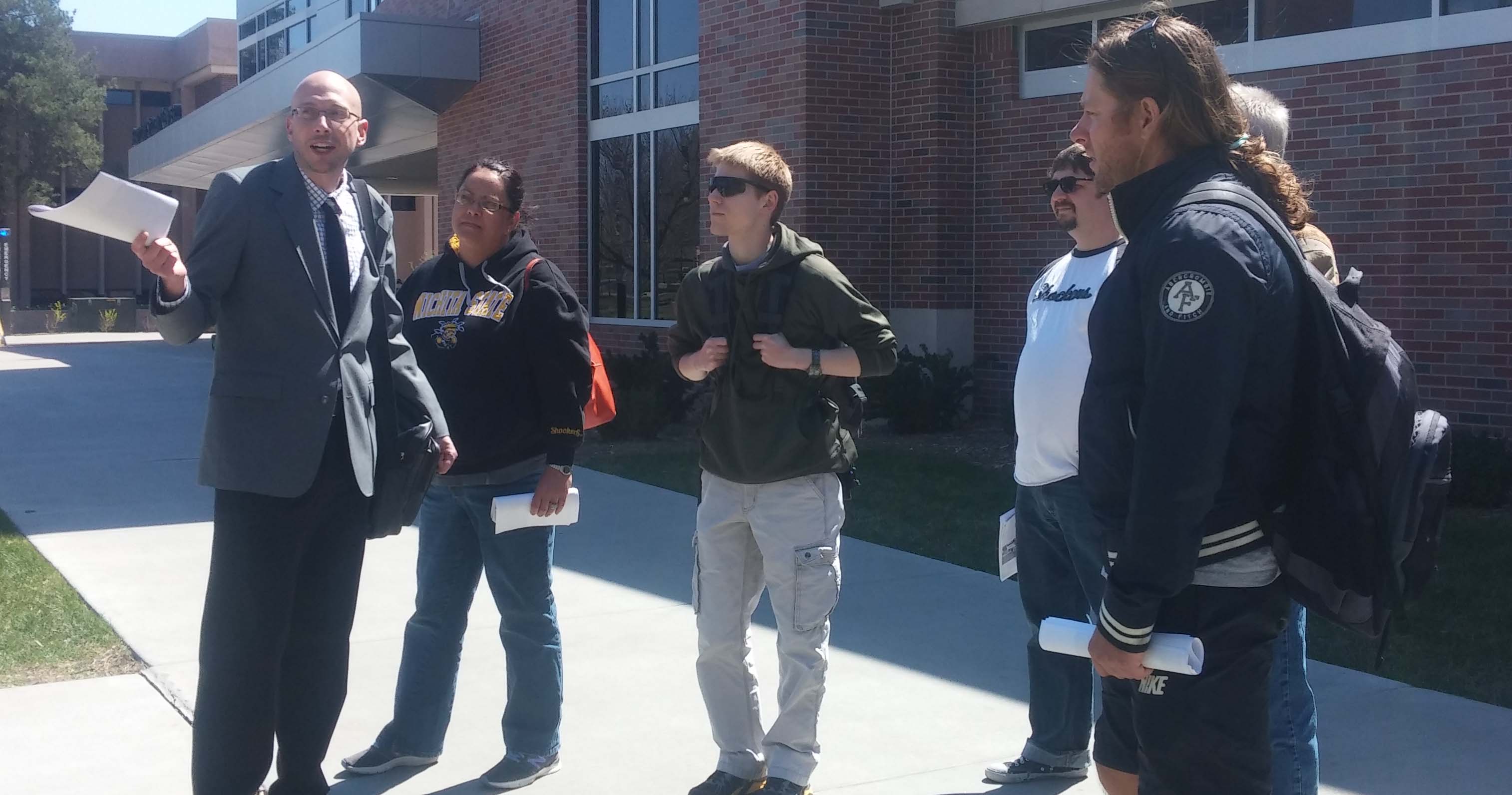 Students on a campus tour