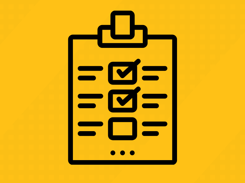 graphic of a clipboard with paper marked with checkmarks