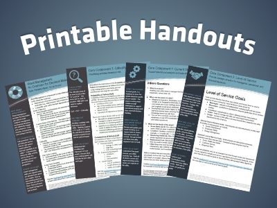 Printable Handouts with an image of the Asset Management for Boards flyers spread across the image.