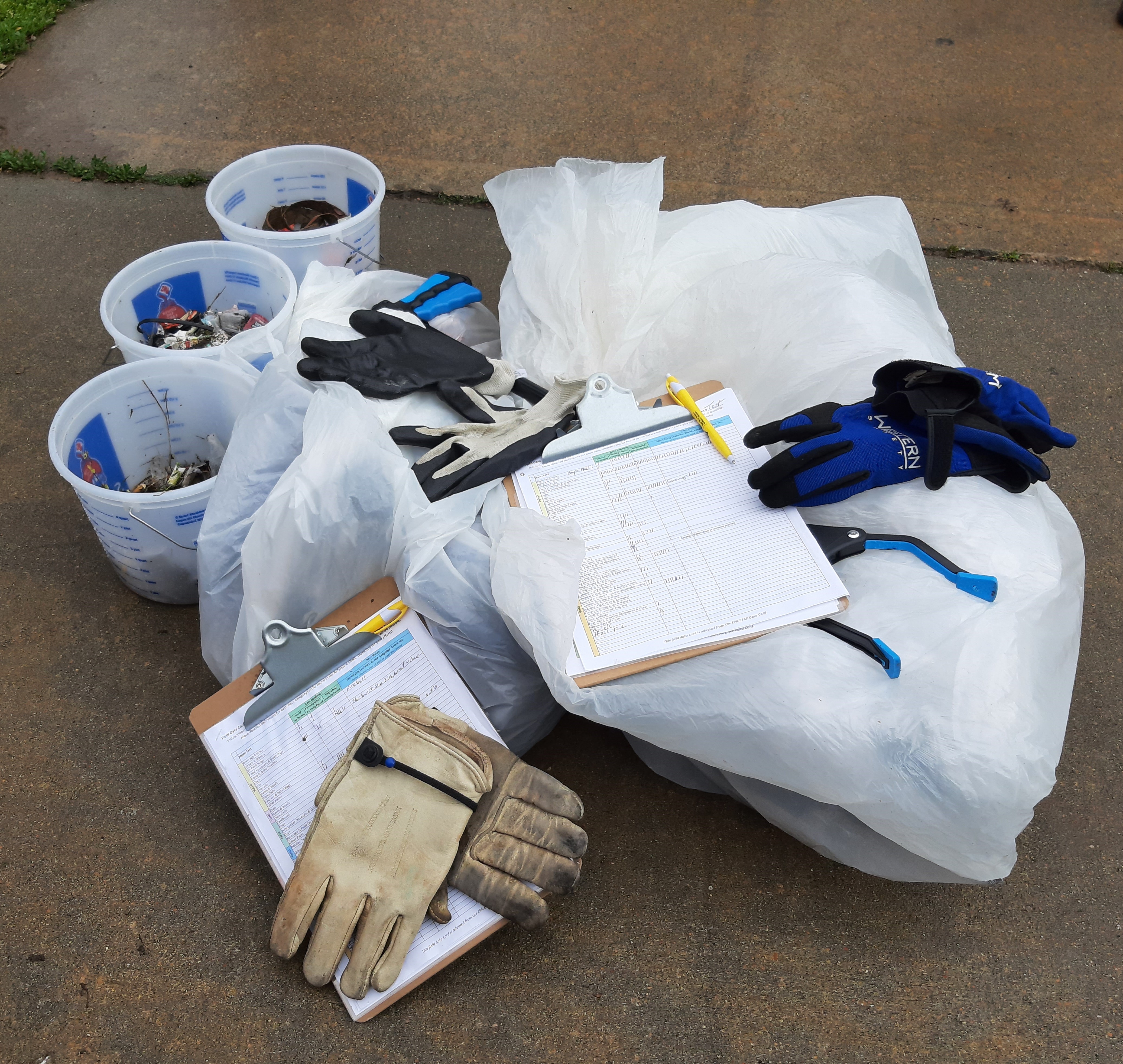 Pile of collected litter data