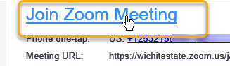 Zoom link in email.