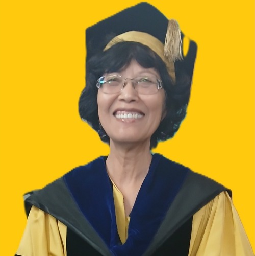 Dr. Lu smiling in regalia
