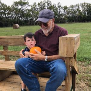 Prof Radebaugh at the park w grandson