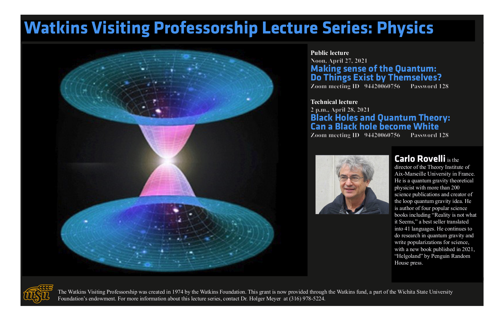 Watkins Visiting Prof. Carlo Rovelli