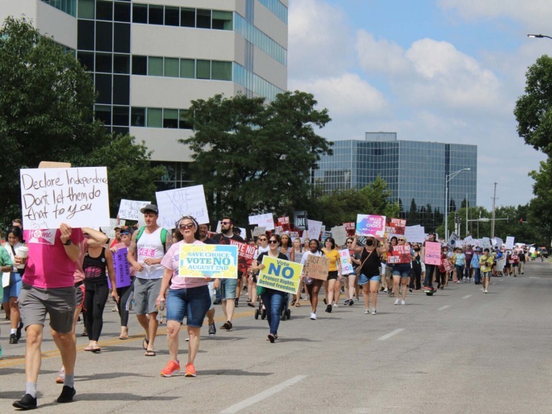 protestors on the street