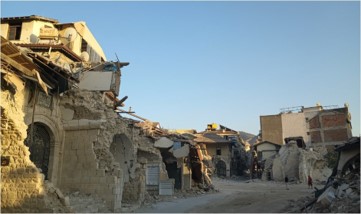 ruined city street