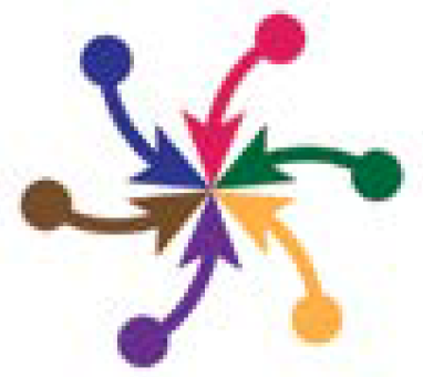 Convergence Science logo, consisting of a spiral of various arms of different colors ending in arrows pointing toward the center. 