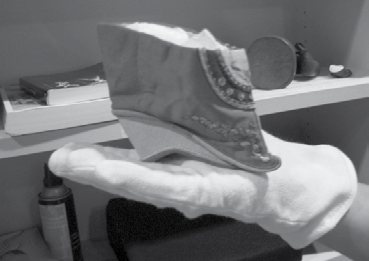 Image: This Silver Lotus shoe features embroidery most likely made by its wearer