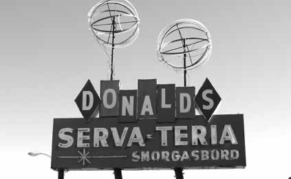 Donald's Serva-Teria sign.