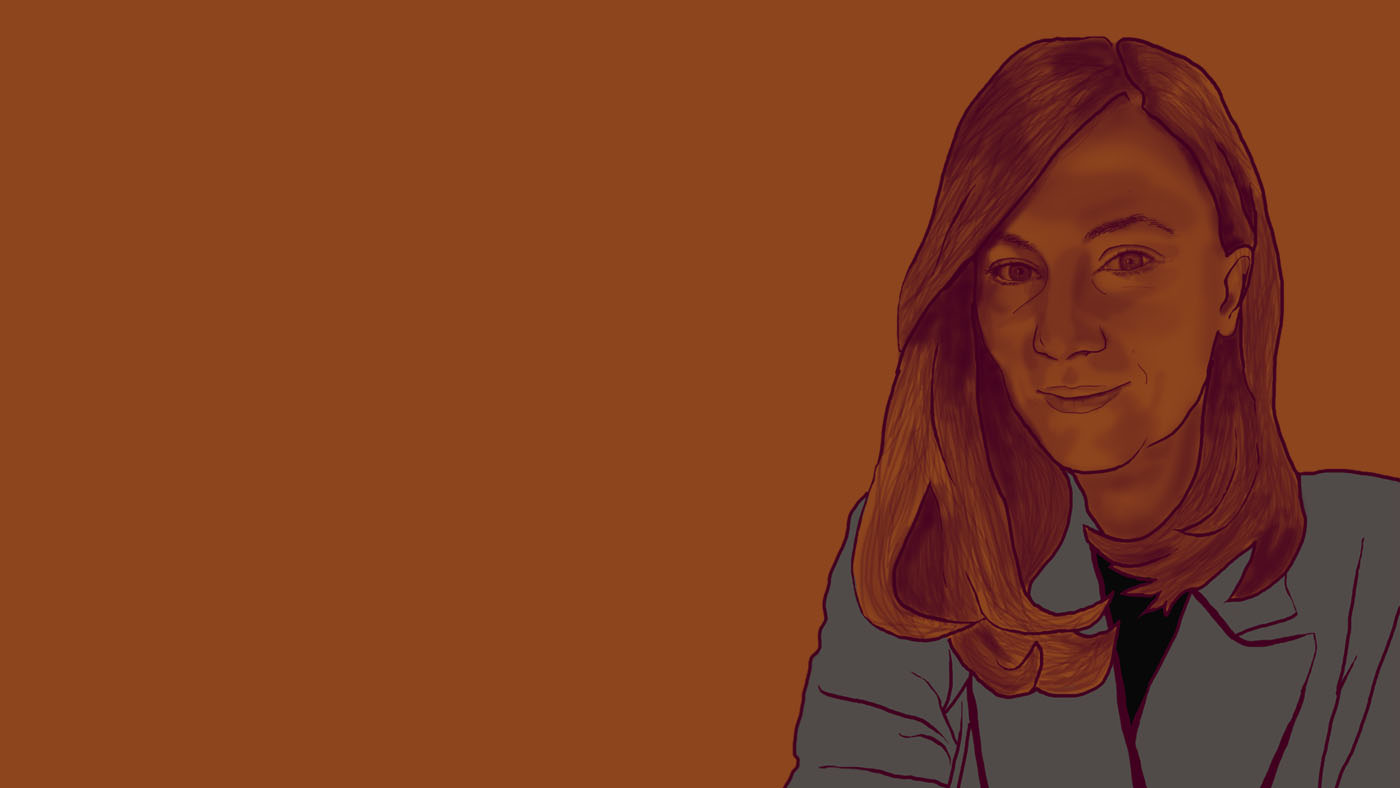 Digital portriat of Irma in a blazer.