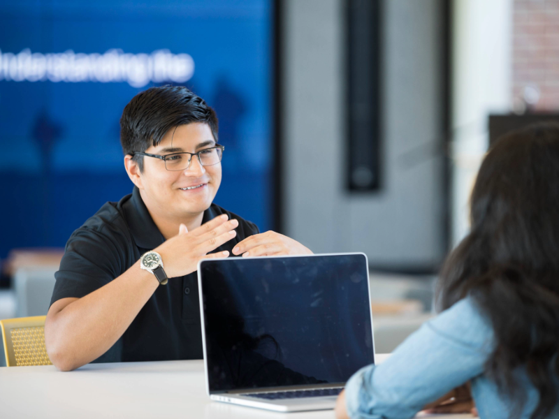 Students on computers.