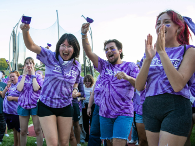 students cheering