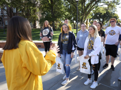 group of students on a campus tour