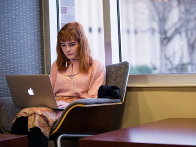student on a laptop