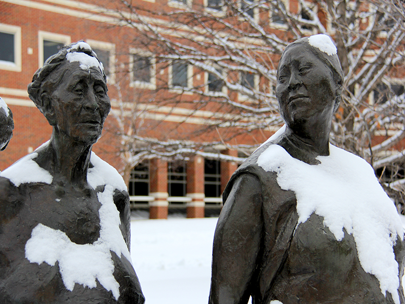 sculptures in the snow