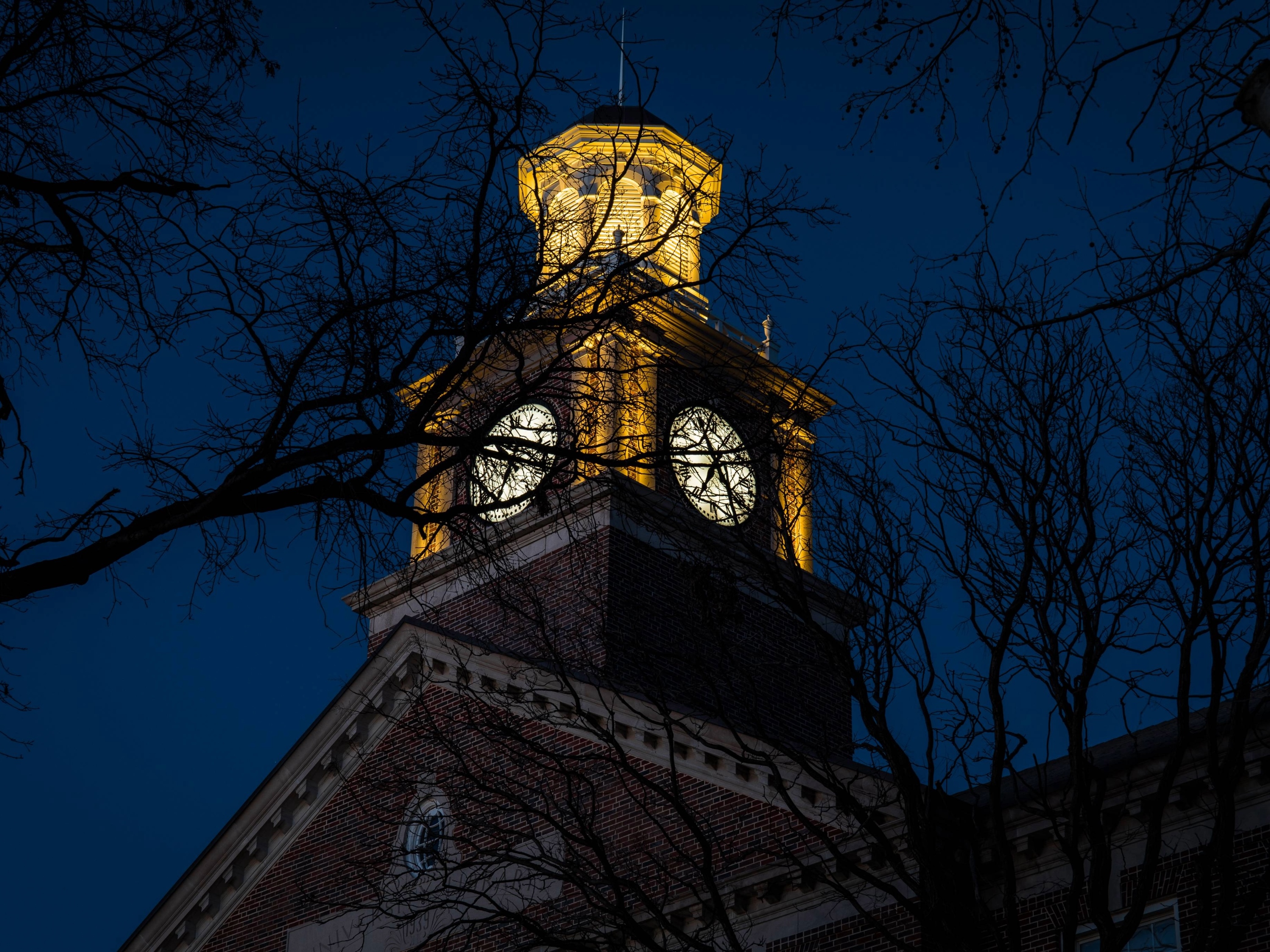 Morrison Hall at night