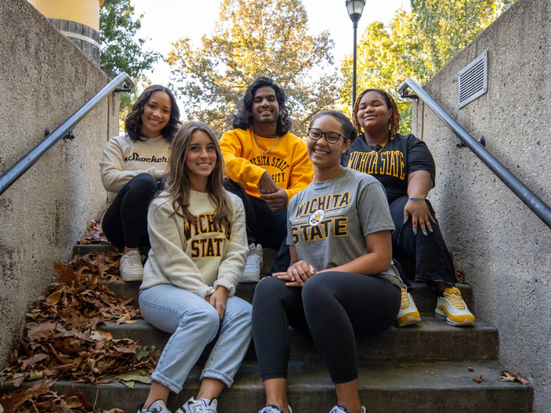 Group of WSU Students in Shocker gear