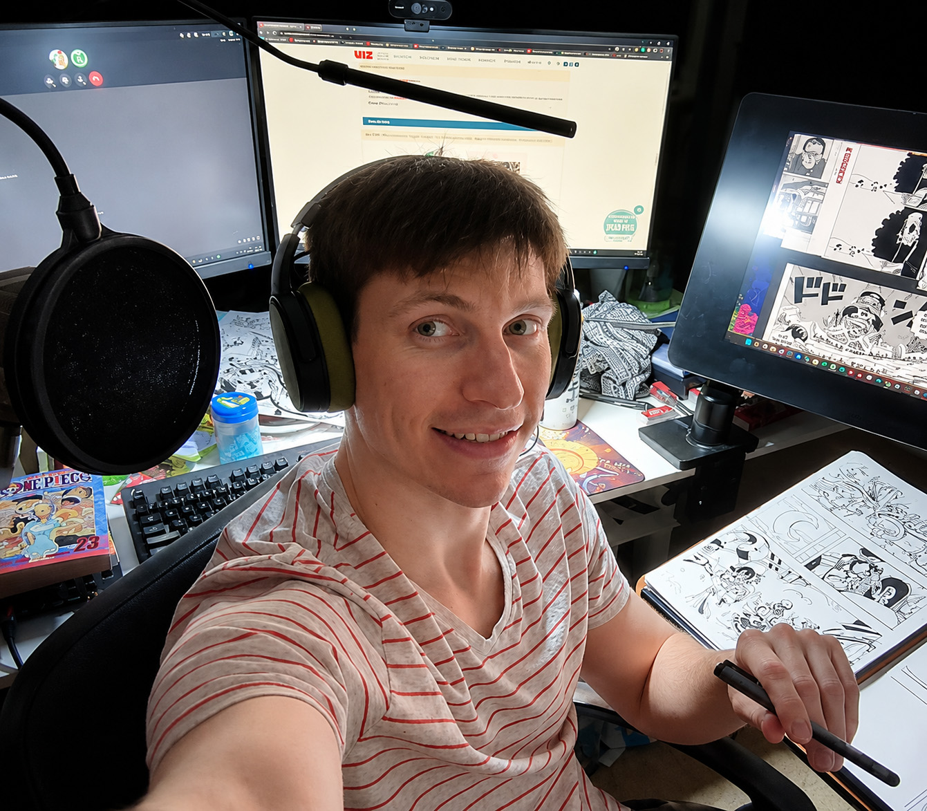 Daniel Peterson selfie in front of his computer.