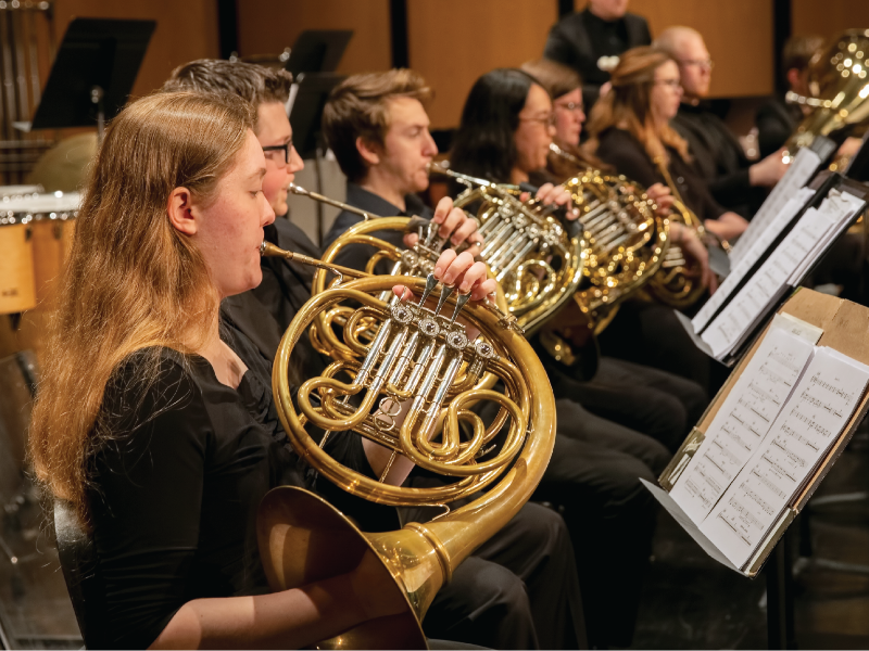 the wind ensemble horn section