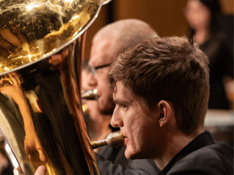 a tuba player