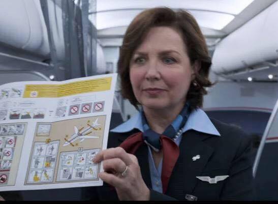 Photo of Jane Gabbert as a flight attendant from the film "Sully."
