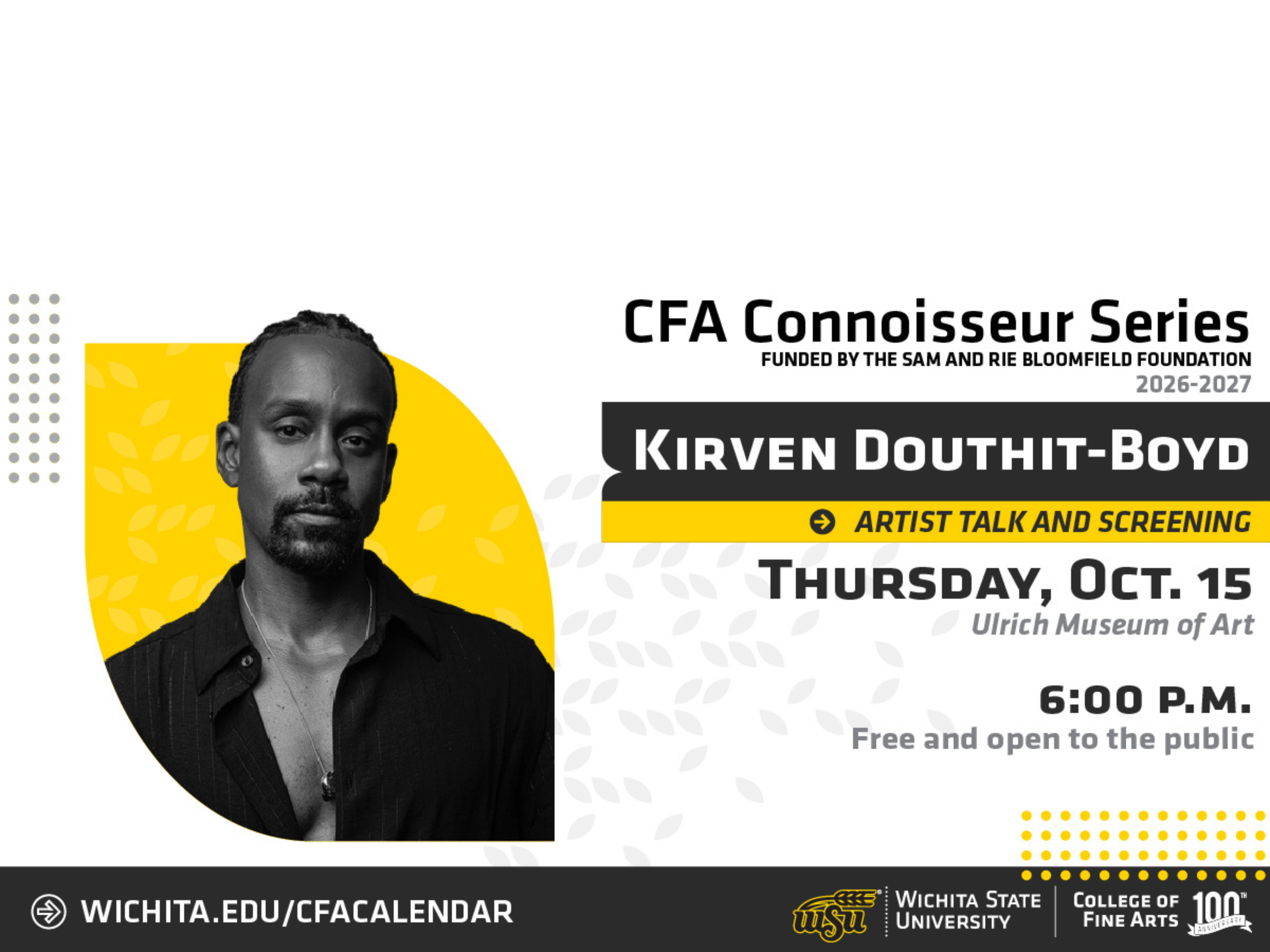 Photo of Artist Talk and Film Screening with Kirven Douthit-Boyd