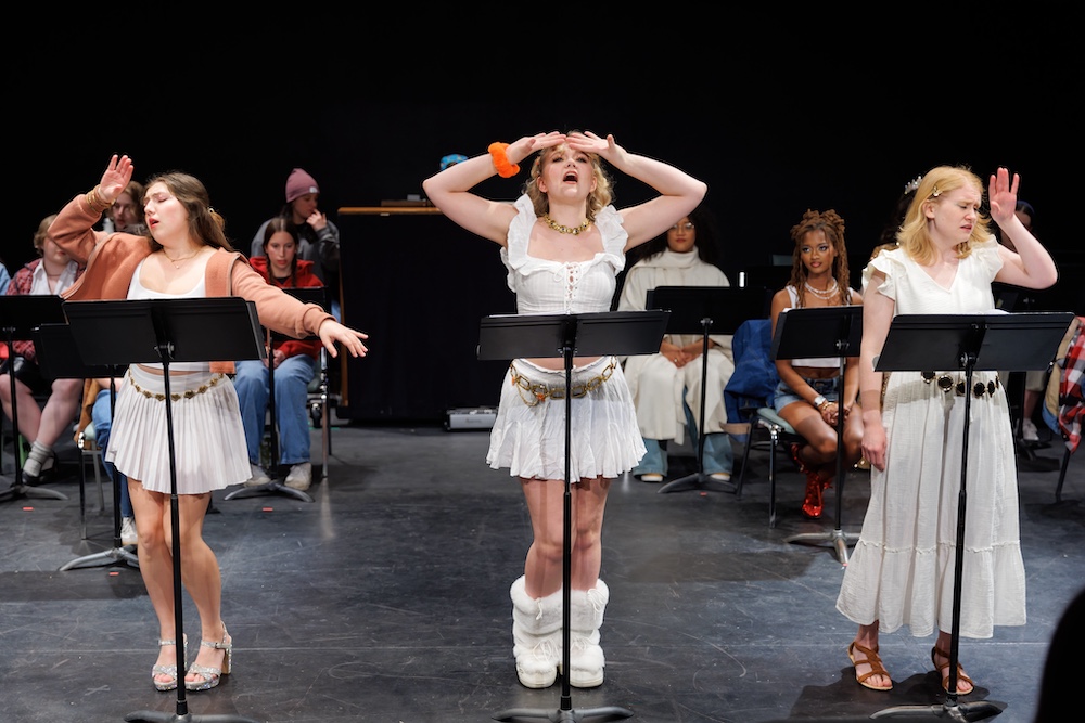 PSYCHE! photo actors on stage at a reading