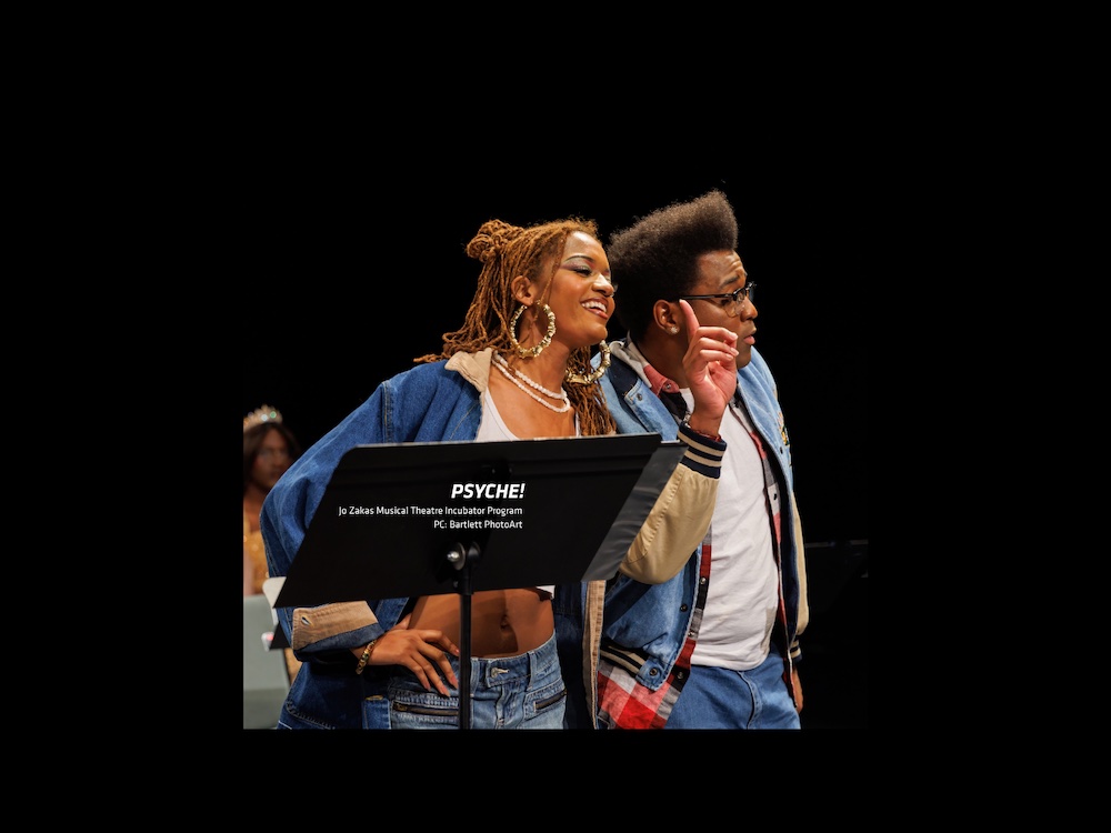 actors are singing at a reading of the production of "PSYCHE!"