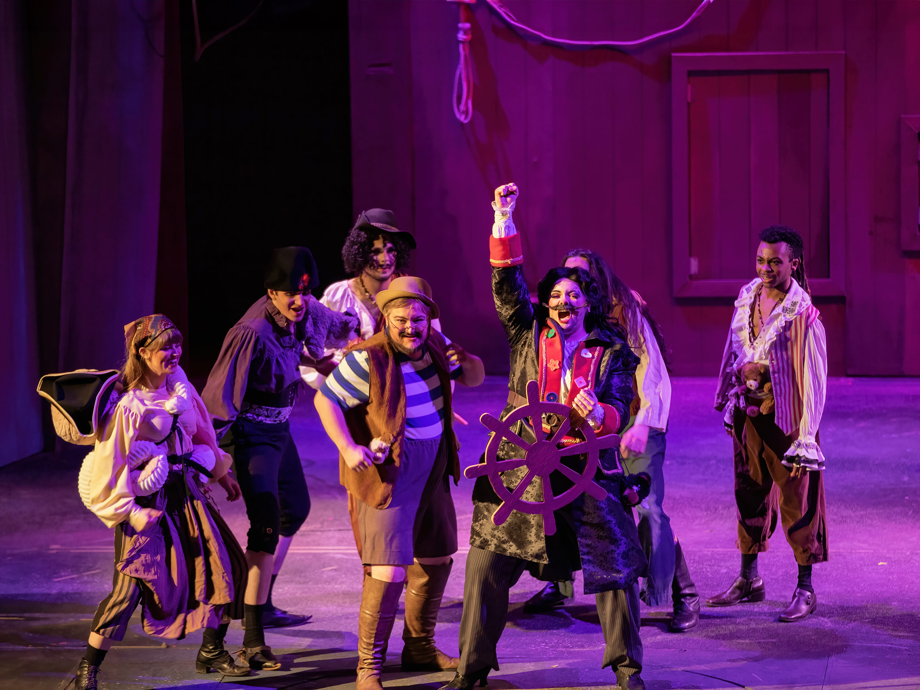 Students perform in a stage production