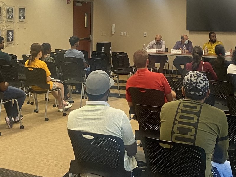 Students attending welcome week session