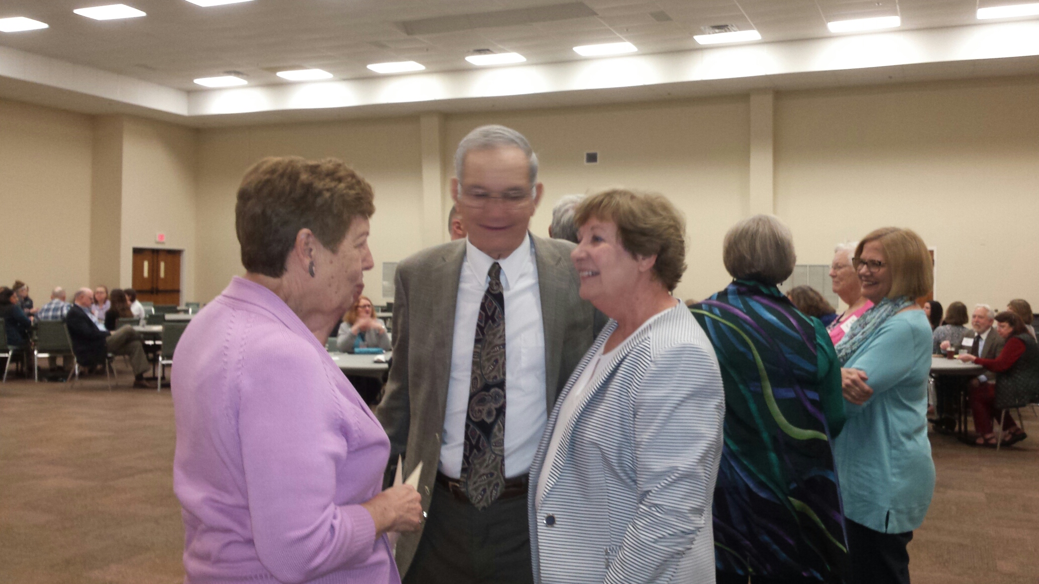 Kathy Strattman, speaking to attendees at the retirement reception. 