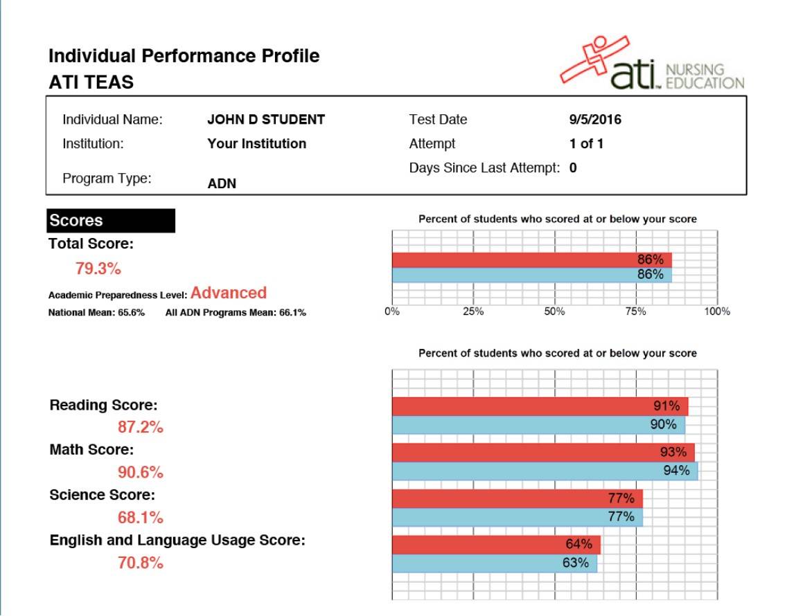 TEAS - Performance report example