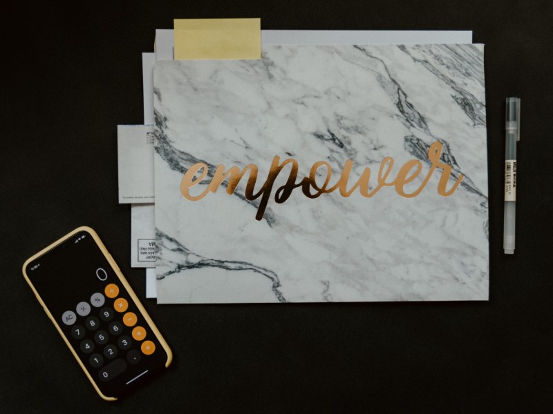 folder and calculator