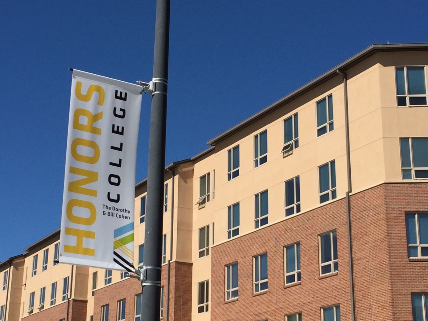 Wichita State Honors banner outside of Shocker Hall.