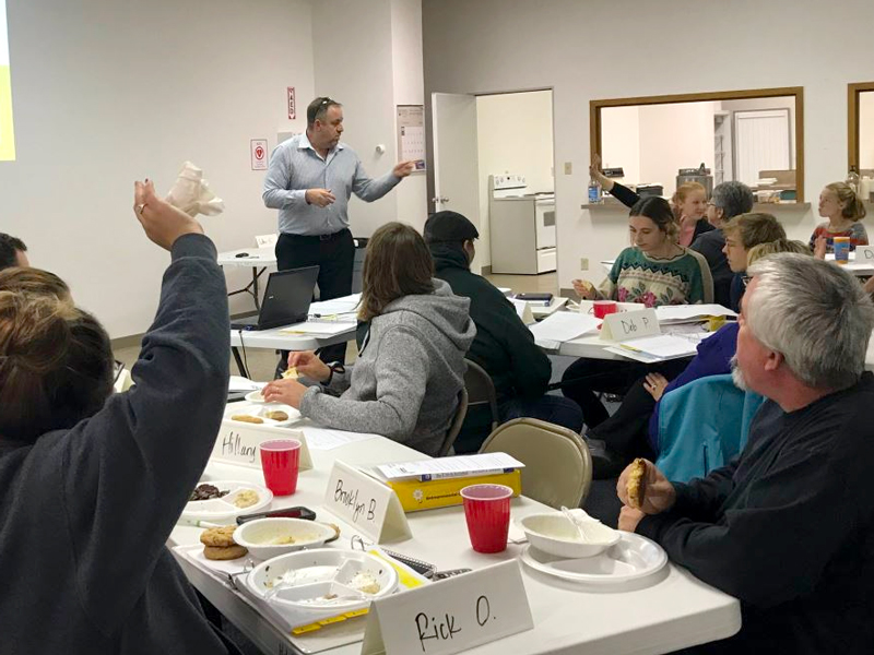 Presenter interacting with group at Growing Rural Businesses training.