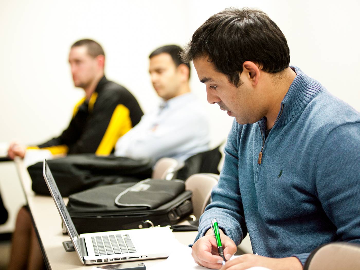 Accounting student in classroom.