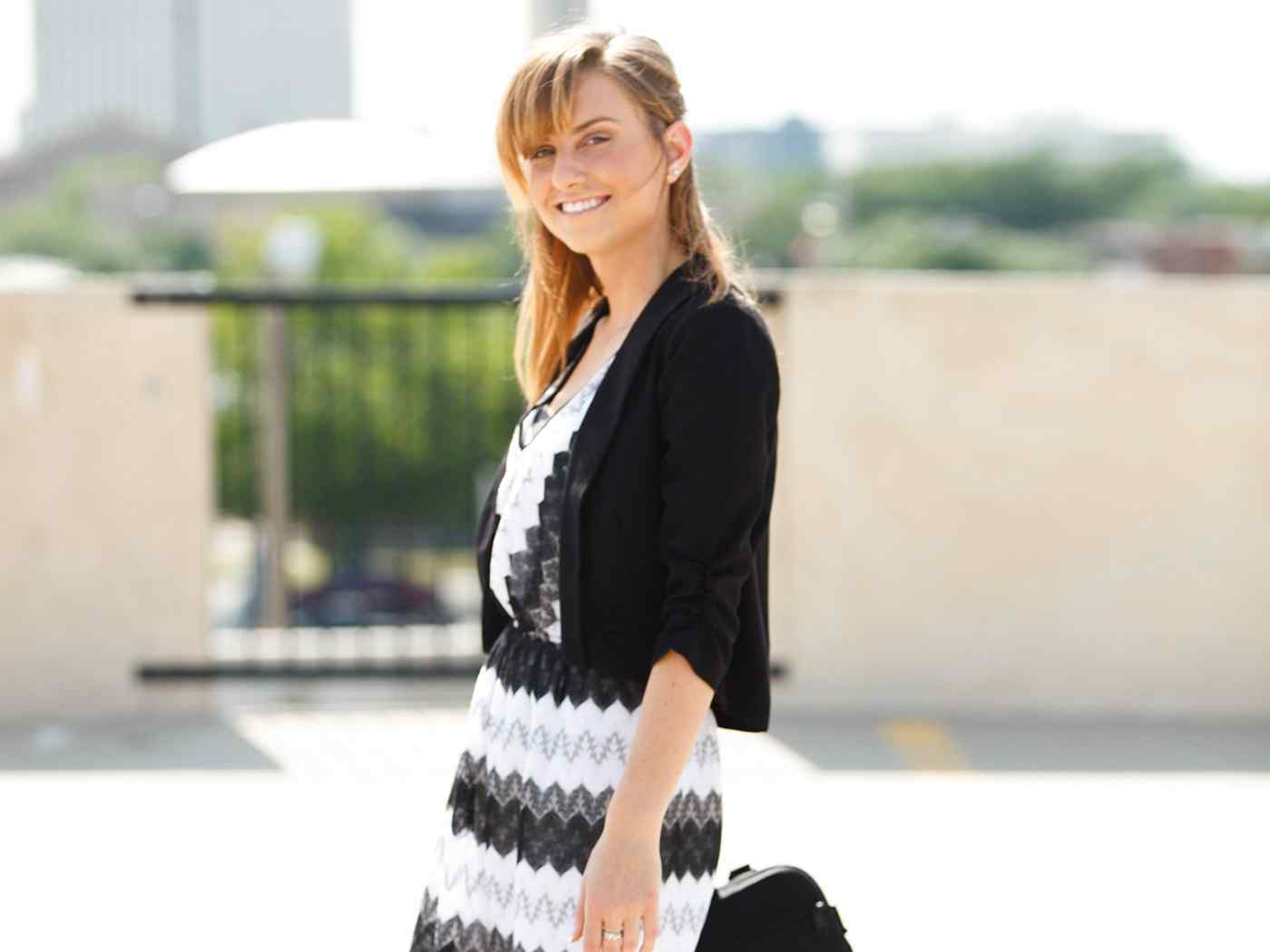 Entrepreneurship student walking with briefcase