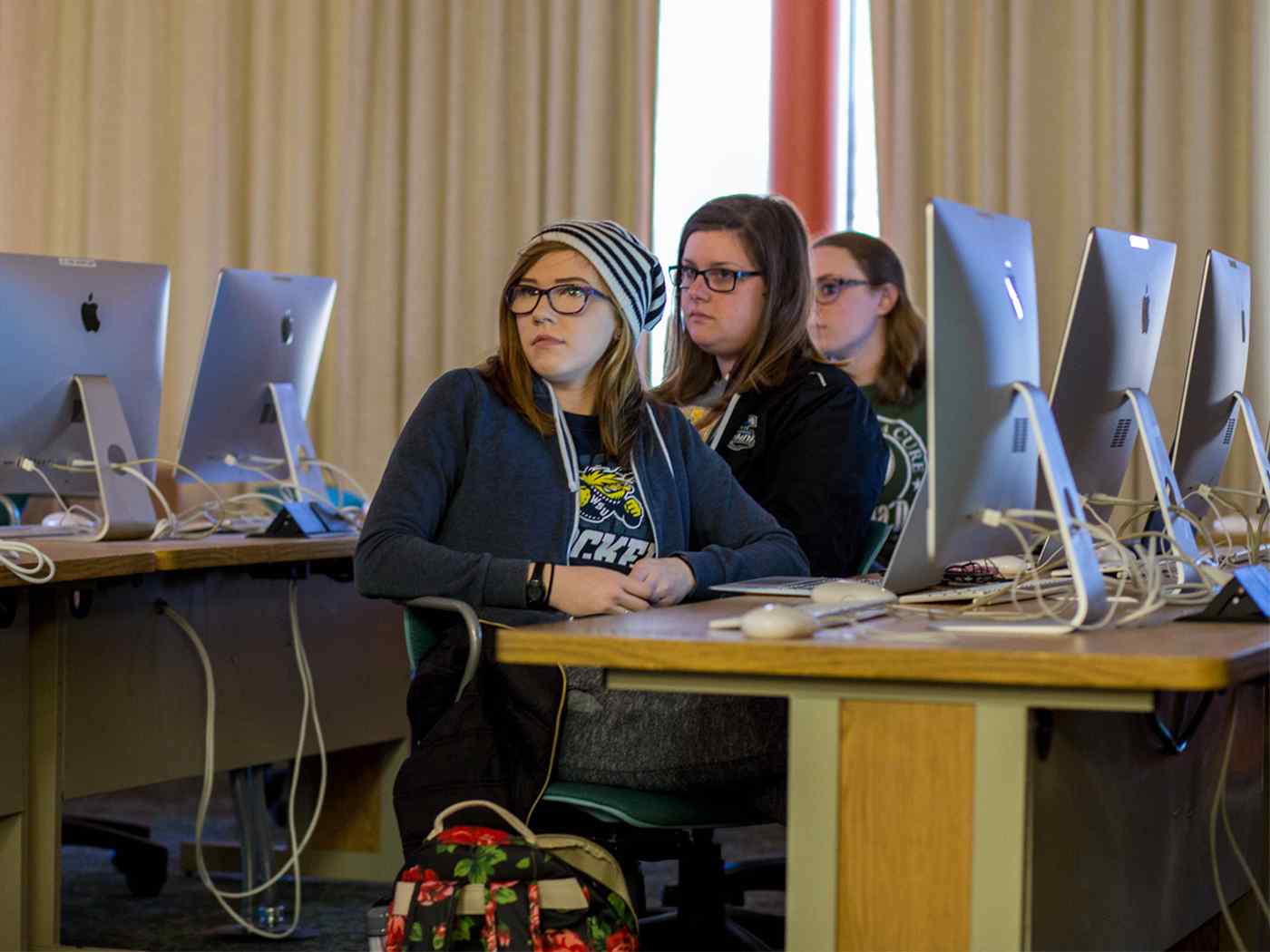 Students studying in the computer lab.