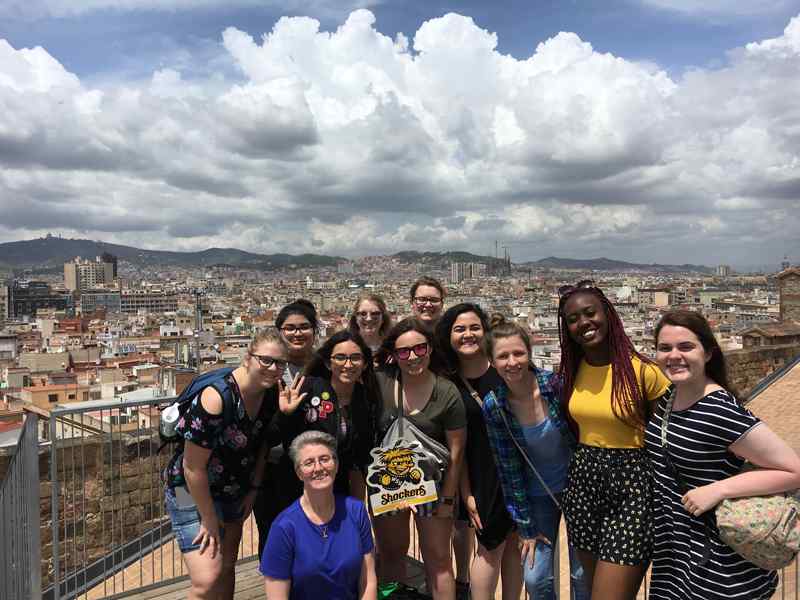 Students studying abroad in Barcelona, Spain