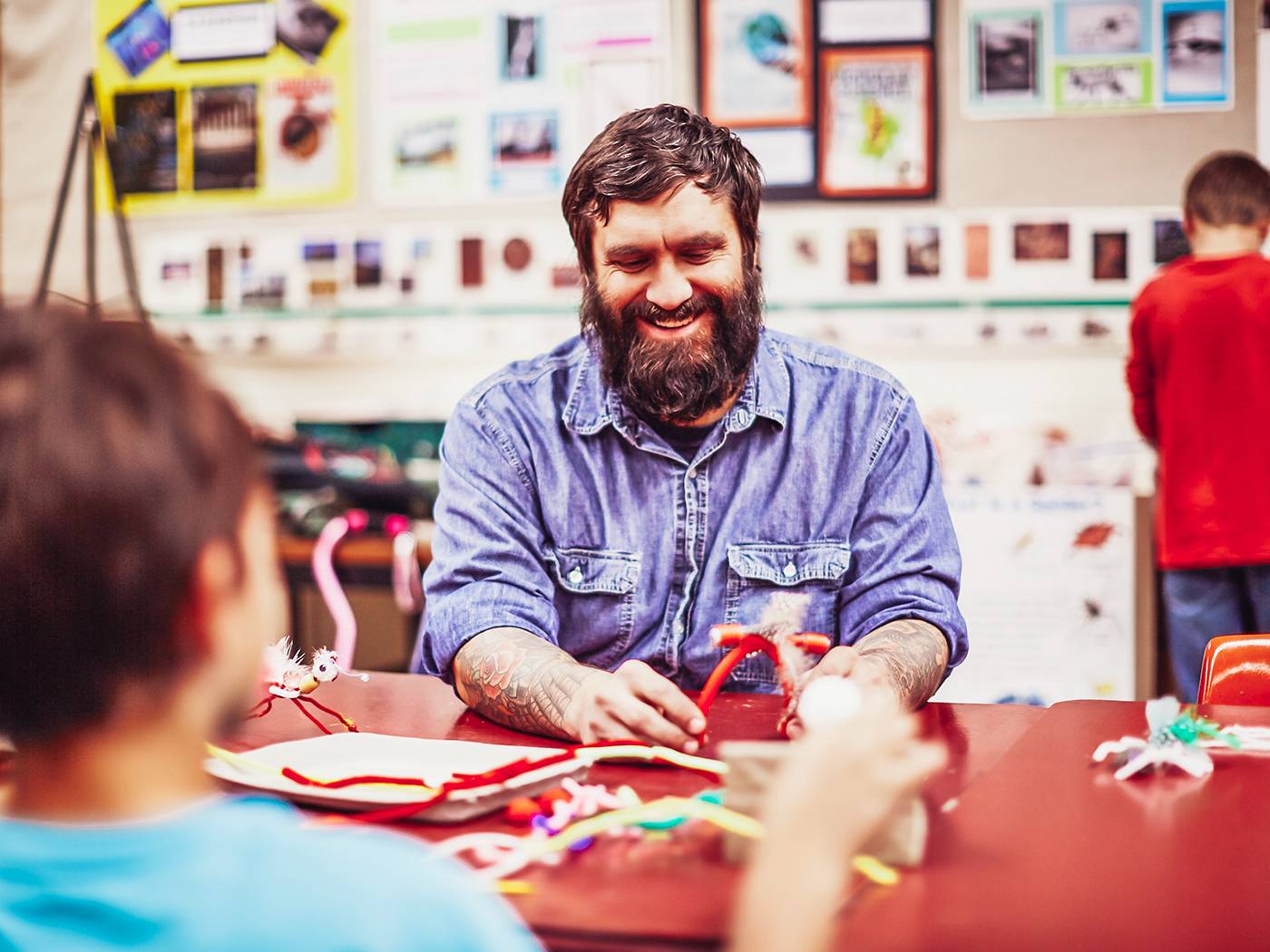 Male student in classroom.