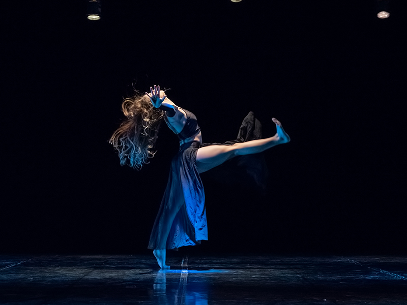 Dance student performing on stage