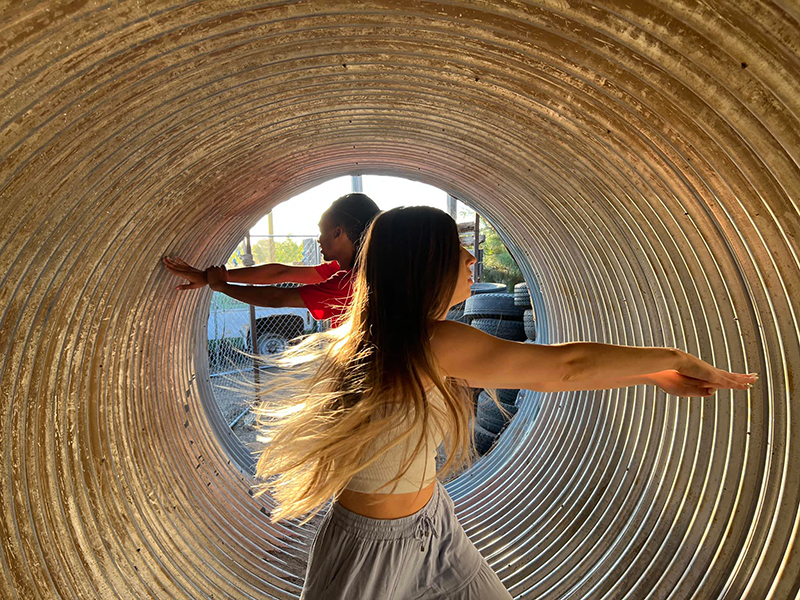 Dance students perform for a digital production