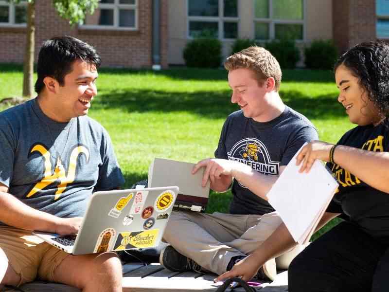 Students studying together.