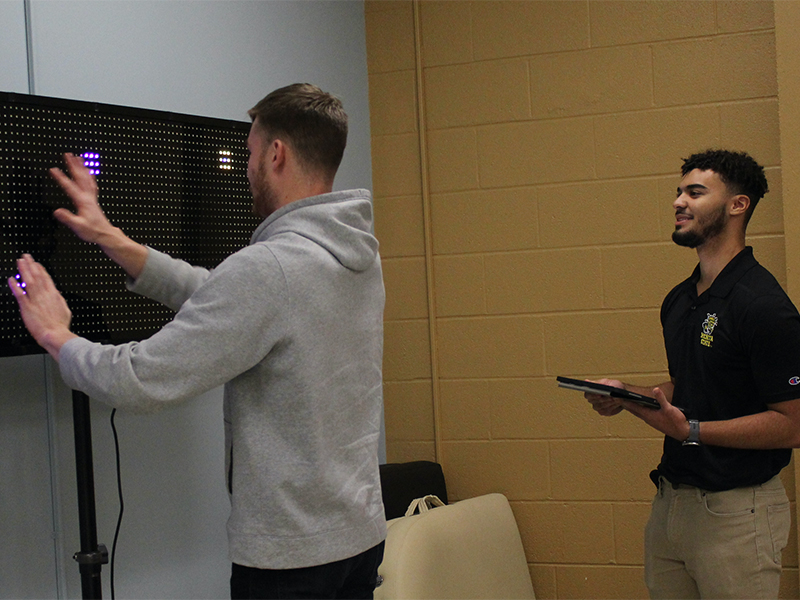 Exercise Science student performing a test in the Human Performance lab.