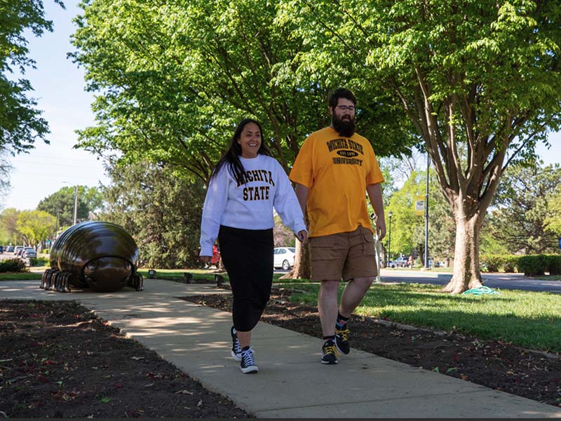 Students walking on campus