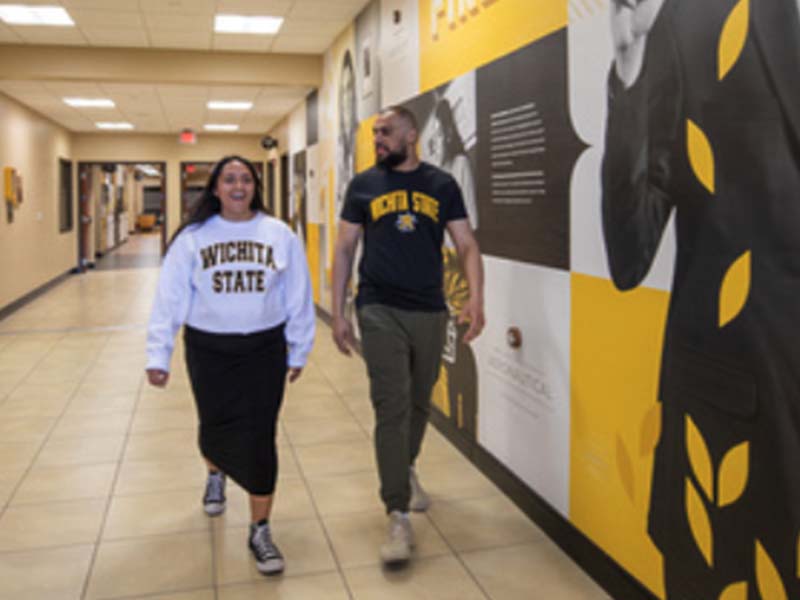 Students walking in hallway