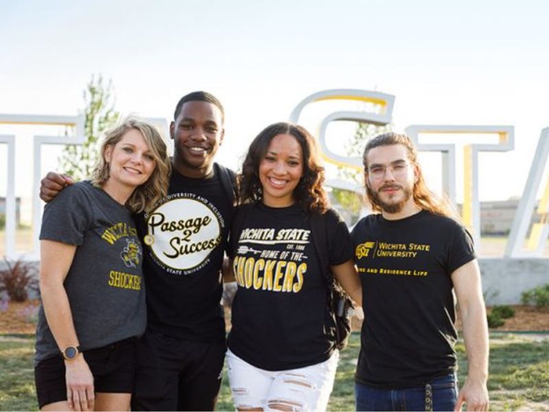 Shocker Students smiling at the camera