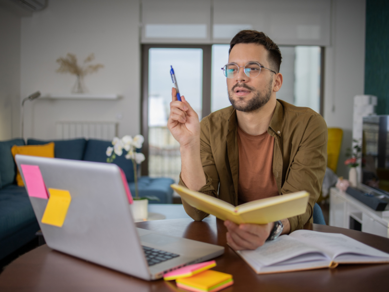 Student studying